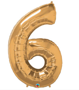 Gold Number Balloon 6