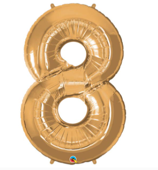 Gold Number Balloon 8