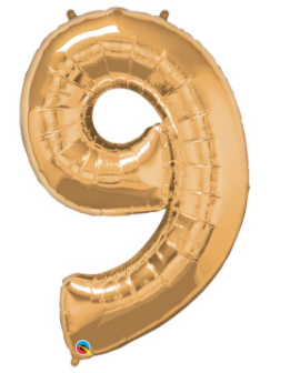 Gold Number Balloon 9