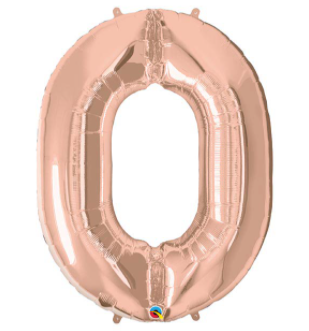 Rose Gold Number Balloon 0