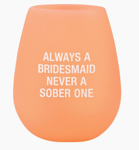 Bridesmaid Silicone Wine Glass