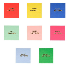 Multicolor Happy Birthday Beverage Napkins