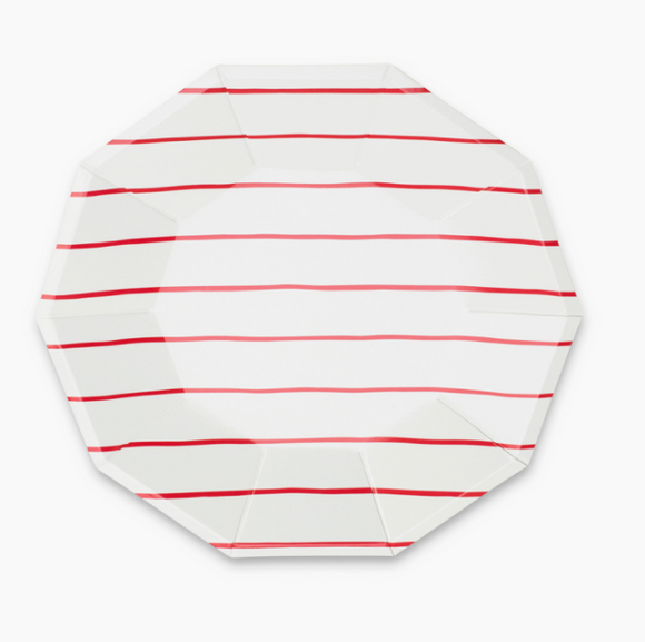 Frenchie Striped Candy Apple Side Plates