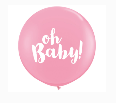 Pink Oh Baby Jumbo Latex Balloon
