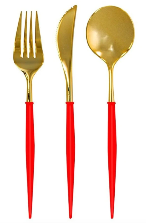 Bella Cutlery - Gold/Red Handle