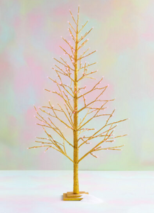 Gold Tree w/ Pink Lights - Large