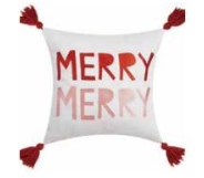 Merry Merry Embroidered Pillow