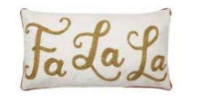 Fa La La Beaded Embroidered Pillow