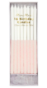 Pale Pink Glitter Dipped Candles