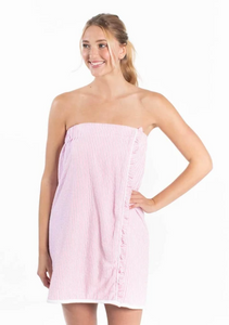 Seersucker Spa Wrap - Pink