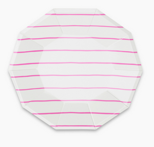 Pink Stripe Dinner Plates