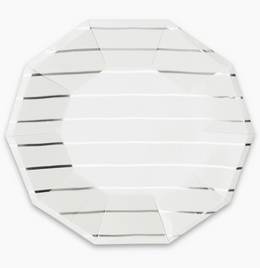 Frenchie Striped Silver Side Plates