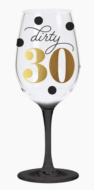 Dirty Thirty Acrylic Wine Glass