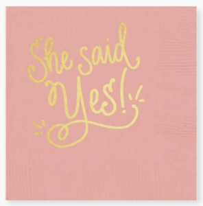 Pale Pink She Said Yes Beverage Napkins