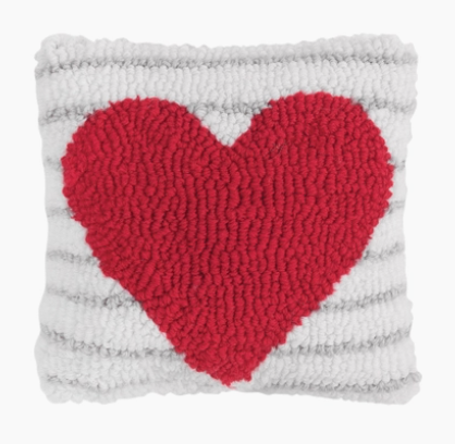 Valentine's Day Heart Stripe Throw Pillow