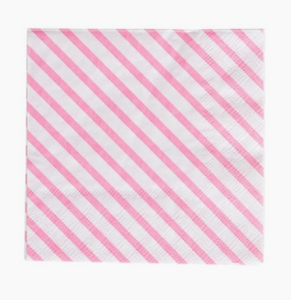 Neon Rose Striped Beverage Napkins