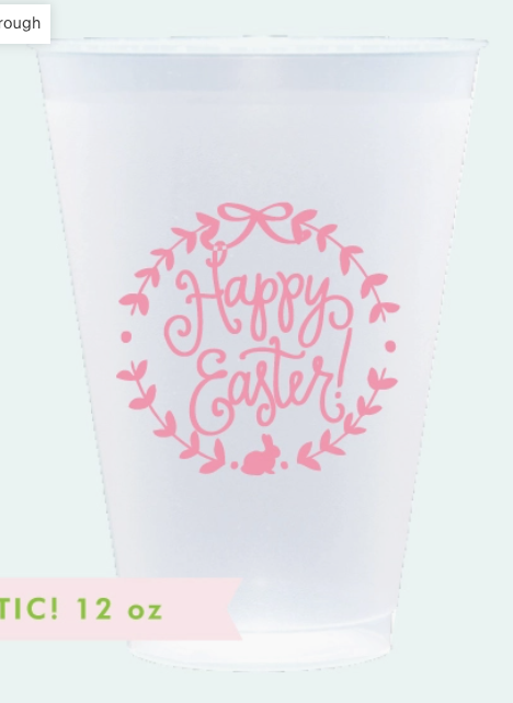 Pink Happy Easter Shatterproof Cups