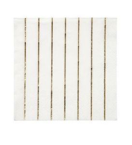 Metallic Gold Striped Beverage Napkins