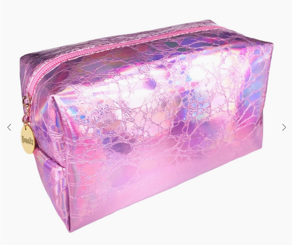 Holographic Makeup Bag - Pink