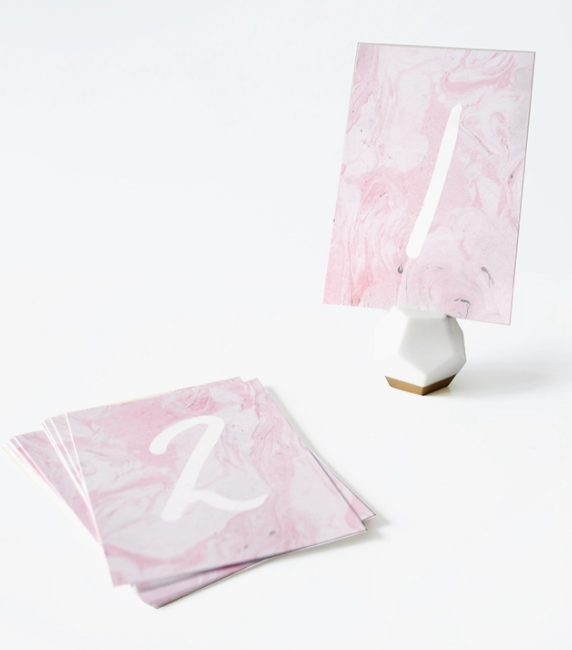 Pink Marble Table Numbers 1-10