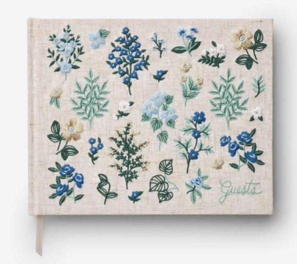 Wildwood Embroidered Fabric Guest Book