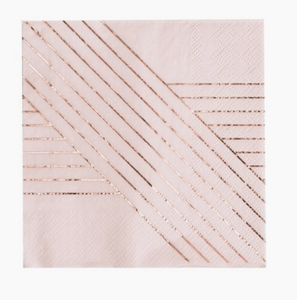 Amethyst Pale Pink Striped Beverage Napkins