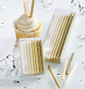 Sparkle N Shine Tall Candles - Gold