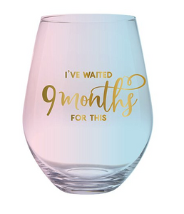 Waited 9 Months Jumbo Wine Glass