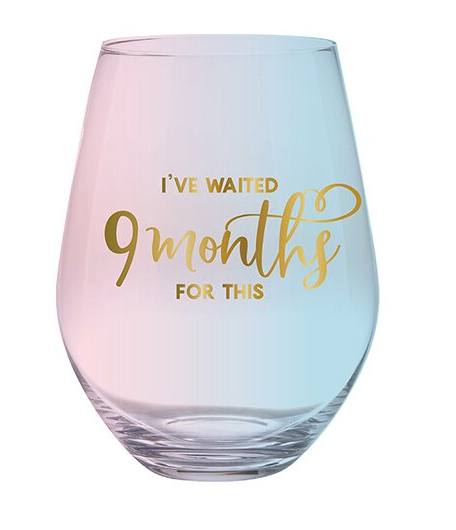 Waited 9 Months Jumbo Wine Glass