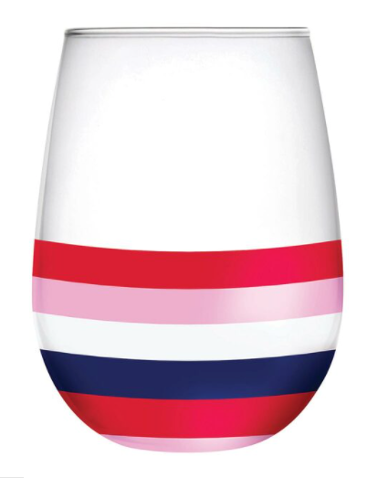 Striped Wine Glass