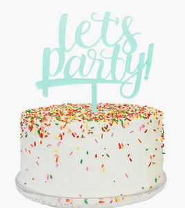 Let's Party Cake Topper - Aqua Frost