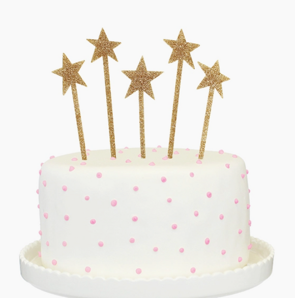 Shooting Stars Cake Topper - Gold