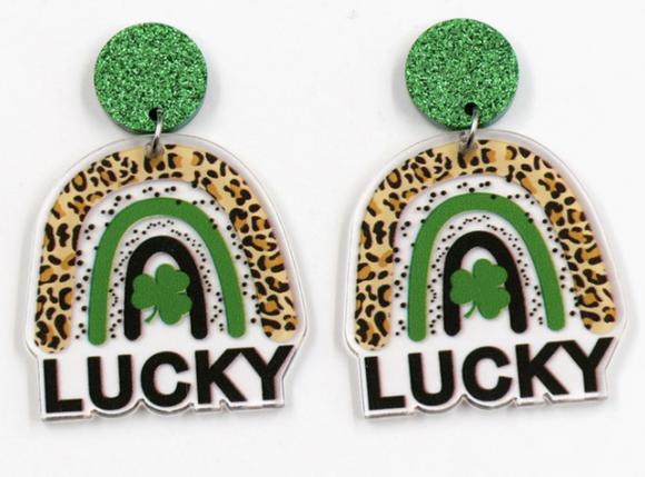 Lucky Rainbow Leopard Earrings