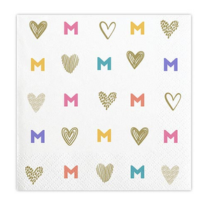 Heart Mom Pattern Beverage Napkins