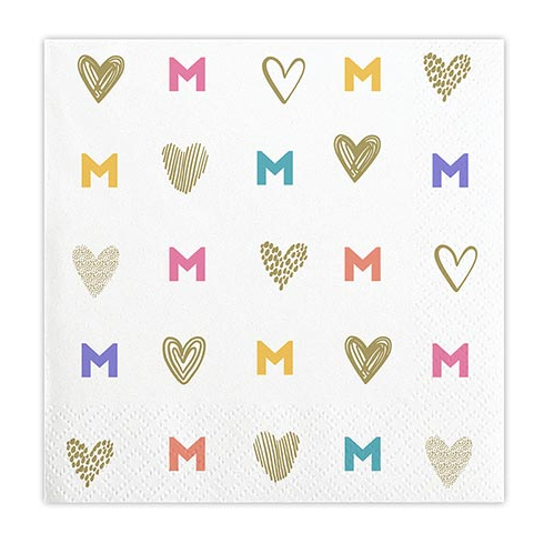 Heart Mom Pattern Beverage Napkins