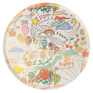 Happy Doodle Dinner Plates