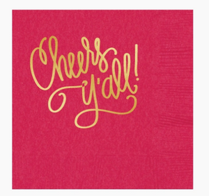 Cheers Y'all Beverage Napkins - Pink