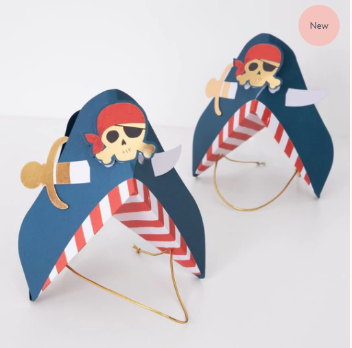 Blue Pirate Party Hats