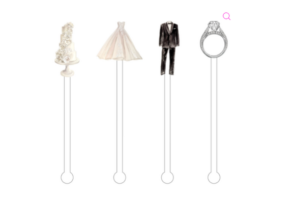 I Do Wedding Acrylic Stir Sticks Combo