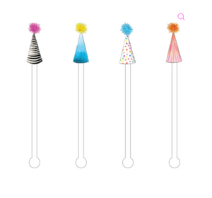 Preppy Party Hats Acrylic Stir Sticks Combo