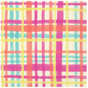 Art Pop Plaid Beverage Napkins