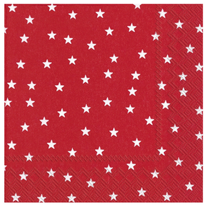 Red Little Stars Beverage Napkins