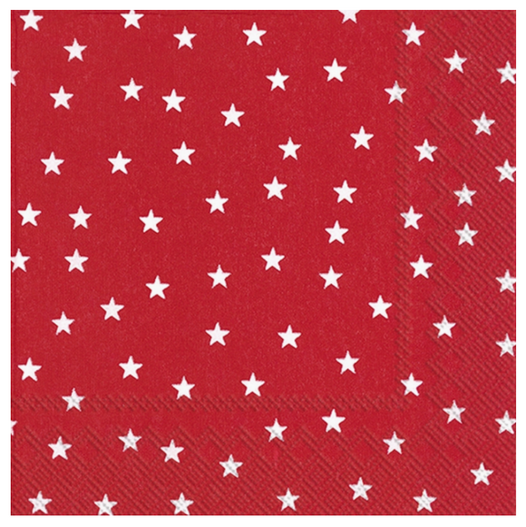 Red Little Stars Beverage Napkins