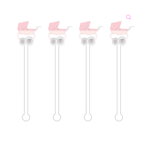 Pink Stroller Acrylic Stir Sticks