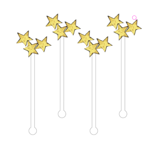 Gold Stars Acrylic Stir Sticks