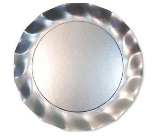 Satin Silver Wavy Dinner Plates