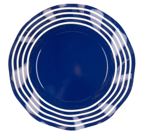 Wavy Salad Plates - Navy Classic