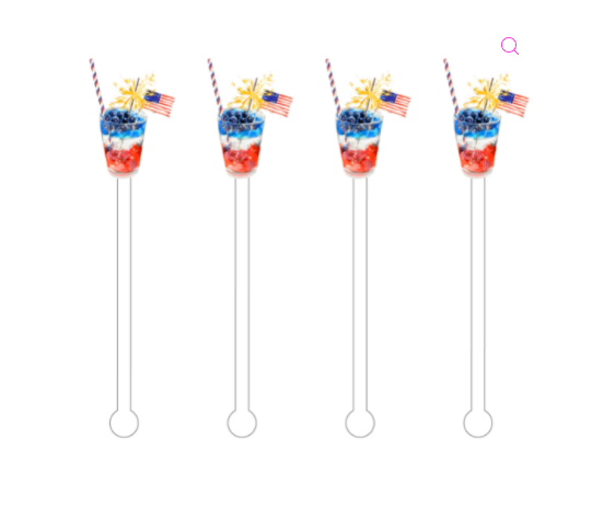 I Sparkle for the USA Cocktail Acrylic Stir Sticks