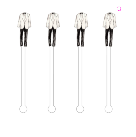 White Jacket Tux Acrylic Stir Sticks