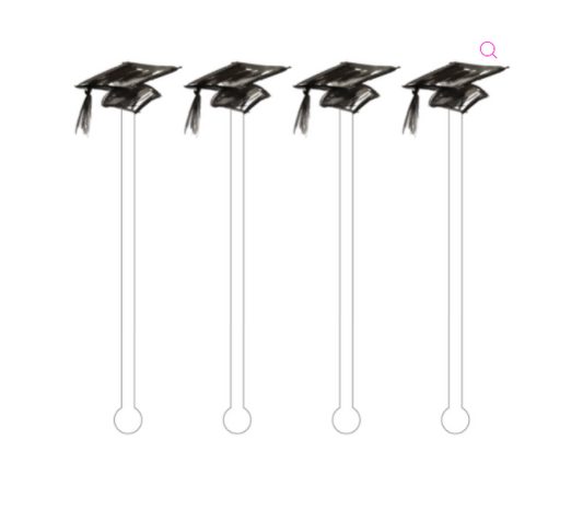 Graduation Cap Acrylic Stir Sticks